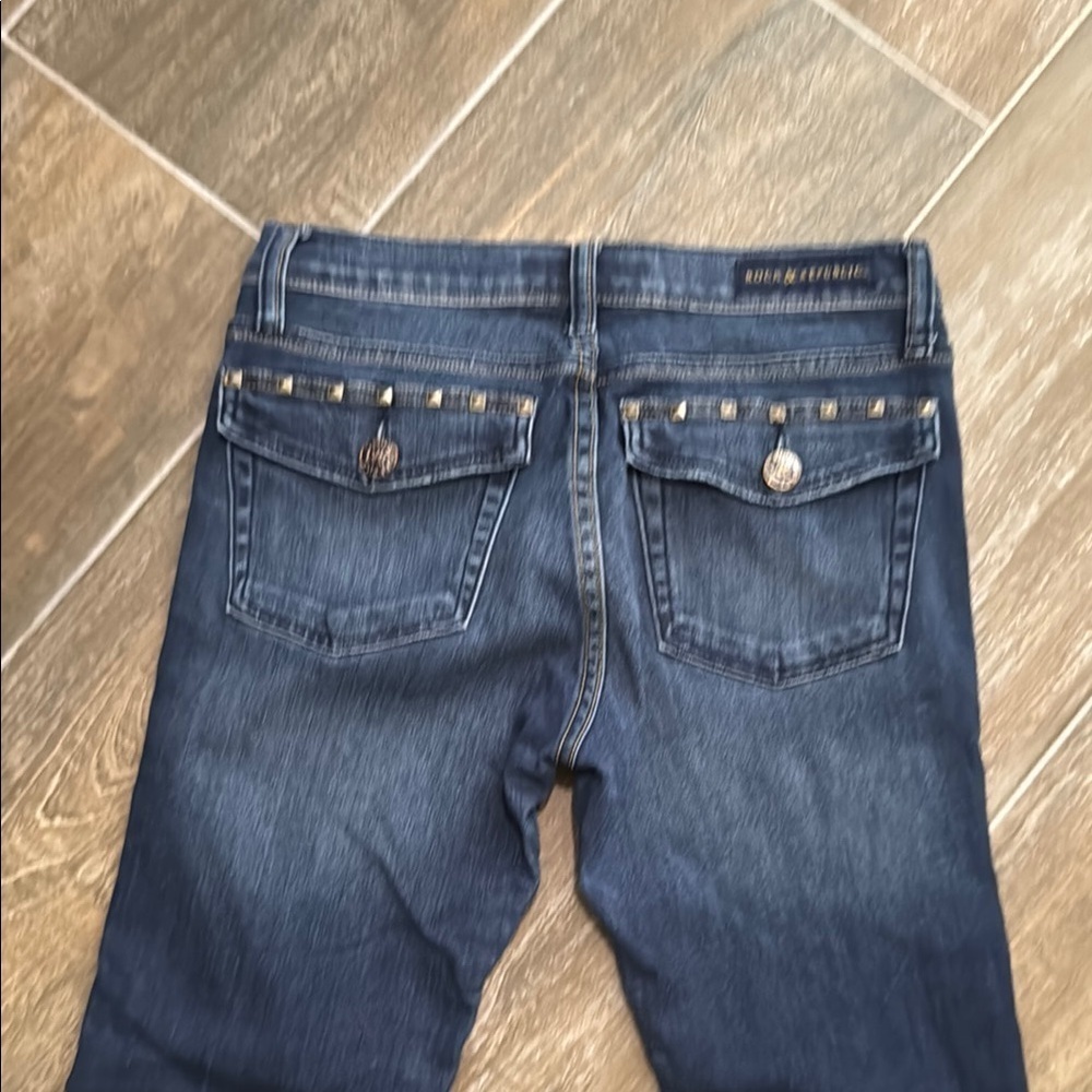 Rock & Republic Blue Straight Leg Kendall Jeans